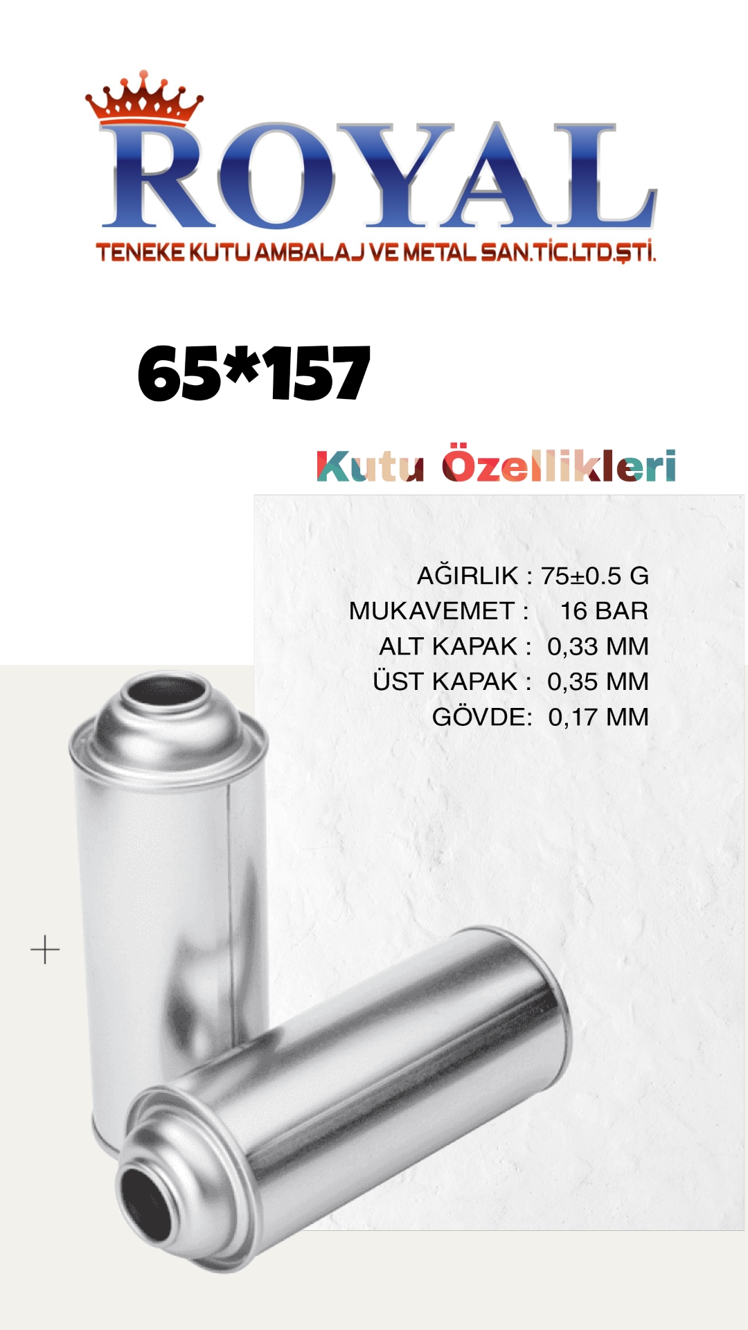 65*15 Aerosol Teneke Kutu